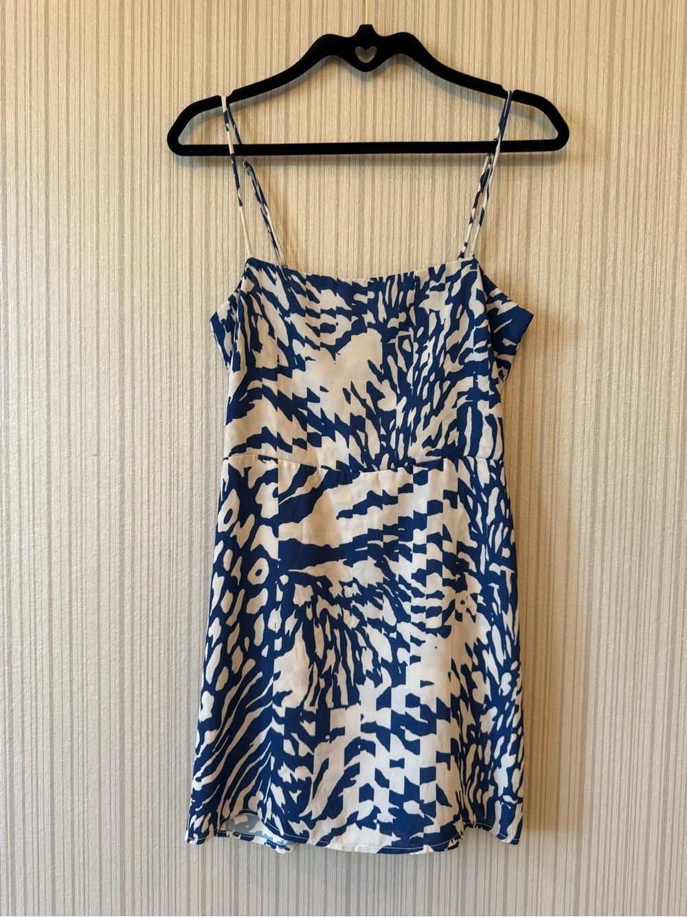 RESA Blue and White Printed Mini Dress